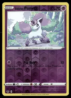 Galarian Ponyta 081/202 Common Sword & Shield Pokemon Reverse Holo LP - Image 1