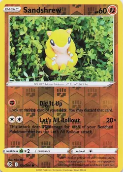 Sandshrew - (Artist Yuka Morii) Pokemon Reverse Holo Fusion Strike 131/264 LP - Image 1