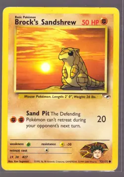 Pokemon Brock's Sandshrew 72/132 Gym Heroes 2000 WOTC - Image 1
