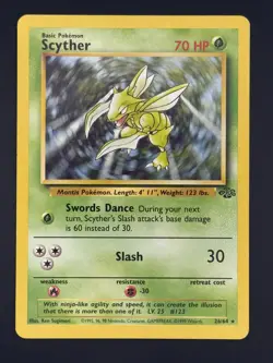 Scyther 26/64 - Vintage Pokemon Jungle Set - Non Holo Unlimited - LP - Image 1