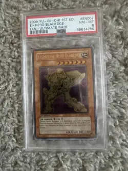 Yu-Gi-Oh! Elemental Hero Bladedge EEN-EN007 1st Edition Ultimate Rare PSA 8 - Image 1