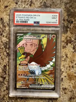 2025 Pokemon Dri-EN Destined Rivals #209 Ethan’s Ho-Oh Ex PSA 9 Mint - Image 2
