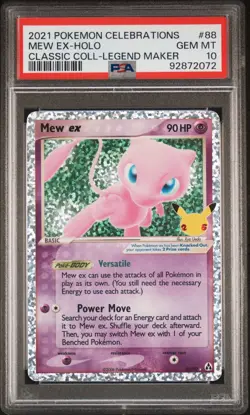 2021 Pokemon Mew EX Holo Celebrations 88/92 PSA 10 - Image 1