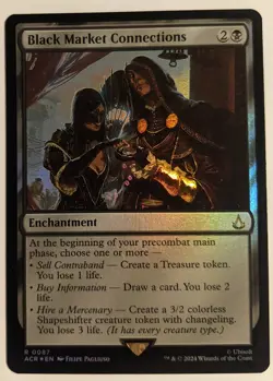 MTG English Magic Card FOIL N/M BLACK MARKET CONNECTIONS from Assassin's Creed - Image 1
