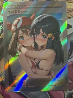 Pokemon Misty & Dawn Anime Waifu Custom DIY Trainer Art Sexy Pokemon card - Image 1