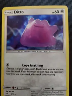 The Pokemon Company Ditto 17/18 Detective Pikachu Holo Rare English HP 60 - Image 2