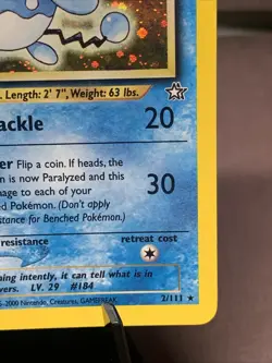 Pokemon TCG Azumarill 2/111 Neo Geneis Holo Rare VTG WOTC 2001 LP - Image 4