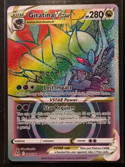 Giratina VSTAR (201/196) - Rainbow Secret Rare - Pokemon Lost Origin 2022 - Image 1