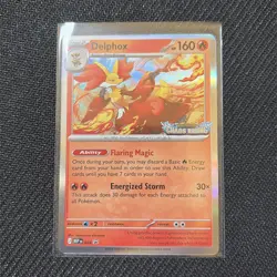 Pokemon TCG Delphox 074 Mega Evolution Chaos Rising PROMO STAMP - Image 1