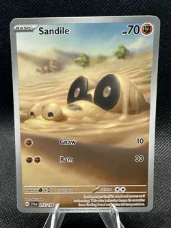 Sandile 216/198 Pokemon Scarlet & Violet Base Set Holo Illustration Rare NM - Image 1