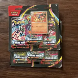 Pokemon TCG ME04 Chaos Rising 3 Pack Booster Blister Charmeleon Promo lot - Image 1