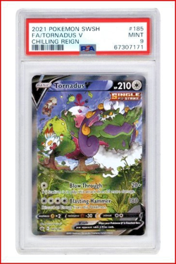 2021 Pokemon SWSH Chilling Reign Tornadus V #185/198 PSA 9 - Image 1