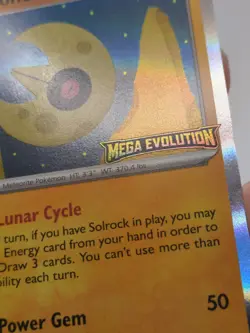 Pokemon Lunatone 004 Me01: Mega Evolution Rare Holo stamped promo - Image 3