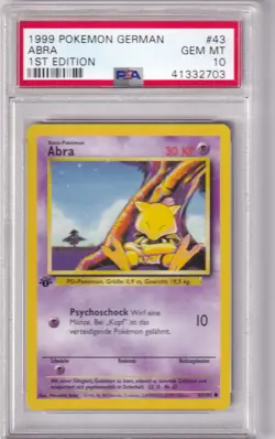 1999 Pokemon German Base Set No. 43 Abra First Edition PSA 10 - Image 1