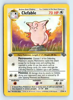 Heavy Played Pokemon Clefable (17) #17/64 Jungle tcg - Image 1