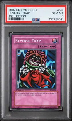 2002 YU-GI-OH! STARTER DECK: YUGI 1ST ED #047 REVERSE TRAP SDY PSA 10 - Image 1