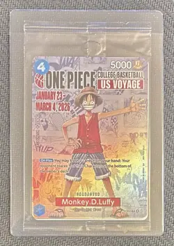 ONE PIECE TCG MONKEY.D.LUFFY COLLEGE BASKETBALL US VOYAGE PROMO P-055 SEALED - Image 1
