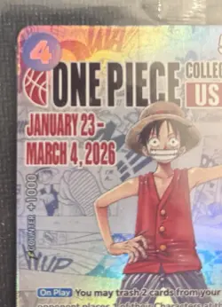 ONE PIECE TCG MONKEY.D.LUFFY COLLEGE BASKETBALL US VOYAGE PROMO P-055 SEALED - Image 3