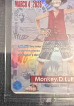 ONE PIECE TCG MONKEY.D.LUFFY COLLEGE BASKETBALL US VOYAGE PROMO P-055 SEALED - Image 5