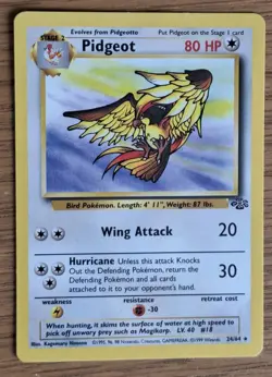 Pokemon TCG Pidgeot Jungle Card 24/64 Unlimited Rare Non-Holo NM - Image 1