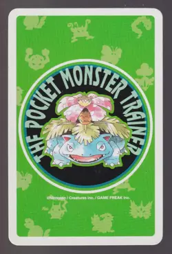 Pikachu 3 Of Diamonds Green Poker Playing Card Pokemon Japanese 1996 Venusaur LP - Image 2