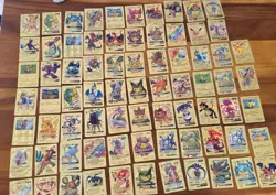 Pokemon Gold Foil Fan Art CHARIZARD PIKACHU Lot (75) Cards Gamefreak GX V VMAX - Image 1