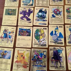 Pokemon Gold Foil Fan Art CHARIZARD PIKACHU Lot (75) Cards Gamefreak GX V VMAX - Image 3