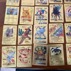 Pokemon Gold Foil Fan Art CHARIZARD PIKACHU Lot (75) Cards Gamefreak GX V VMAX - Image 4