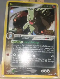 Vintage Pokemon Card Dark Tyranitar 020/109 Ex Team Rocket Returns Rare Stamped - Image 2