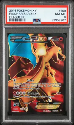 2014 Pokemon Xy Flashfire Charizard EX #100 Fa Flashfire PSA 8 - Image 1