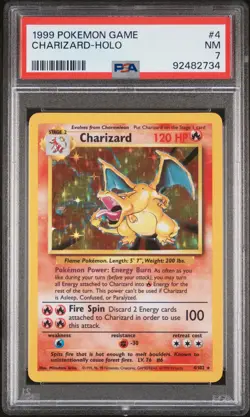 1999 Pokemon Game Charizard #4 PSA 7 - Image 1