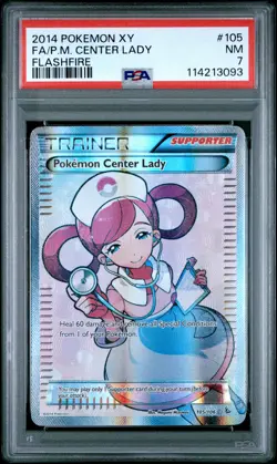 2014 Pokemon Xy Flashfire P. M. Center Lady #105 Fa Flashfire PSA 7 - Image 1