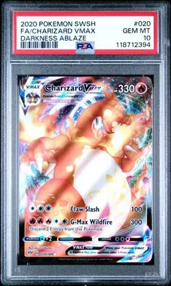 PSA 10 Gem Mint Charizard Vmax 020 Pokemon Sword & Shield Darkness Ablaze 2020 - Image 1