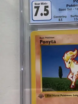 1999 Pokemon TCG 1st Edition Shadowless Base Set PONYTA 60/102 CGC 7.5 NM+ - Image 4