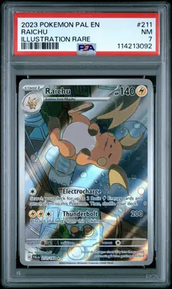2023 Pokemon Pal EN-Paldea Evolved Raichu #211 Illustration Rare PSA 7 - Image 1