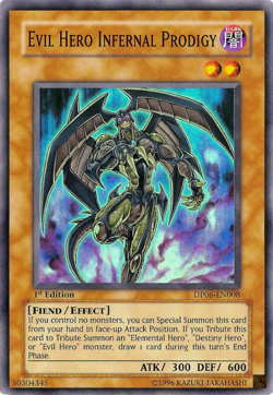 Yugioh DP06-EN008 Evil Hero Infernal Prodigy - SUPER RARE 1st Ed VLP - Image 1