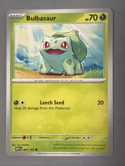 Pokemon TCG * Scarlet & Violet 151 Card * 001/165 Bulbasaur Common * FRESH PK - Image 1