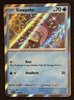 Slowpoke 116/091 Shiny Rare Paldean Fates Pokemon Near Mint - Image 1