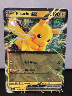 Pikachu ex 028/131 Pokemon Prismatic Evolutions Holo Double Rare - Image 1