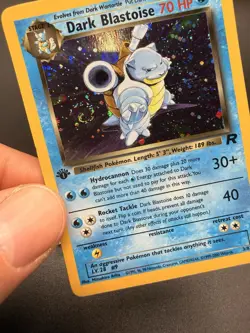 Pokemon Dark Blastoise 1st Edition Holo Rare Team Rocket 3/82 NM SWIRL!!! - Image 2