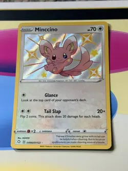 SV093/SV122 Minccino : Rare Holo SWSH-4.5 Shining Fates Shiny Vault Baby Pokemon - Image 1