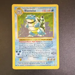 Blastoise 2/102 Base Set Shadowless Holo Rare Stage 2 100 HP EN 1999 - Image 3