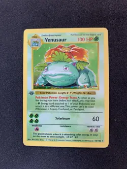 Pokemon Venusaur Base Set Shadowless 1st Edition Holo Rare #15/102 - Image 1