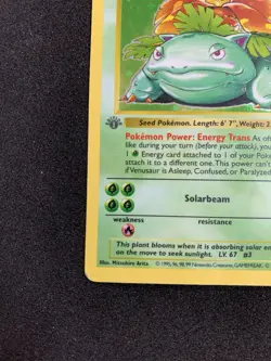 Pokemon Venusaur Base Set Shadowless 1st Edition Holo Rare #15/102 - Image 4