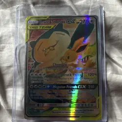 Pokemon TCG Eevee & Snorlax GX SM169 Sun & Moon Promo TAG TEAM Holo Eng 270 - Image 1