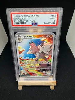 POKEMON JTG EN-JOURNEY TOGETHER ILLUSTRATION RARE #166 LYCANROC PSA 9 - Image 1