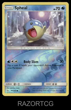SPHEAL 50/236 C COSMIC ECLIPSE POKEMON REVERSE HOLO NM/M - Image 1