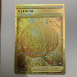 Pokemon TCG Big Charm 206/192 Rebel Clash Secret Rare Gold Holo NM/MINT - Image 1