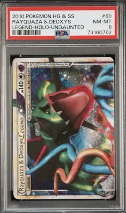 PSA 8 Rayquaza & Deoxys Legend 89/90 Top Half HGSS Undaunted Pokemon - Image 1