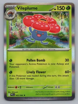 VILEPLUME 003/094 R PHANTASMAL FLAMES POKEMON HOLO NM PFL 2025 - Image 1